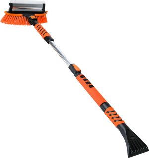 3in1 Snow Brush and Ice Scraper for Car Windshield,42'' Extendable Heavy Duty Snow Broom Vehicle Snow Removal Tool for Car  Trucks (42 inch)