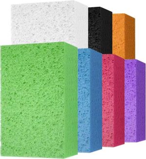 Cleaning and Washing Sponges,7 Pack Extra Thick Heavy Duty Sponge Multi-Purpose for Kitchen Bathroom Bike Boat Car, Large Size Sponges 4" X 6" X 2" (Mixed Color)