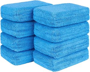 Microfiber Applicator Pads, Scratch-Free Car Wash Sponge for Cleaning, Premium Wax Foam Applicator Pads for Car Detailing, 5”x3”, 8Pack