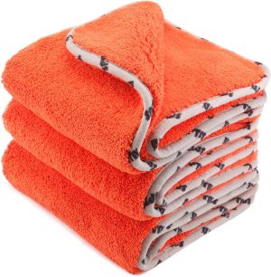 Microfiber Car Towels, 3-pack, upgraded 1200g/m² extra thick car cleaning towels, suitable for car and home polishing, cleaning, and detailing, 16" x 16" (3) (Pack)