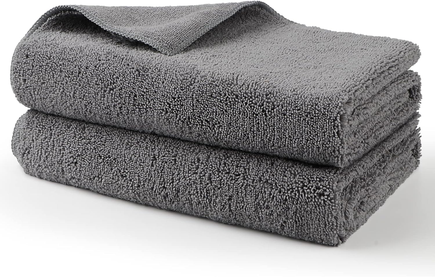 Professional Large Microfiber Car Cleaning Towels, 2-pack, lint-free, scratch-resistant, highly absorbent, suitable for cars, RVs, trucks, and boats, 31 inches x 24 inches, grey