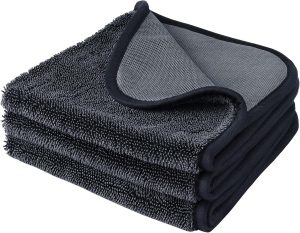 3-pack of microfiber car towels (16 inches x 16 inches, 600g/m²), super absorbent cleaning cloth, scratch-free, watermark-free, suitable for cars, trucks, and motorcycles.